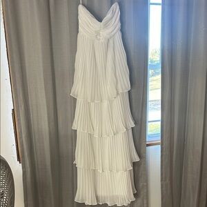 Lulu's Strapless White Tiered Dress